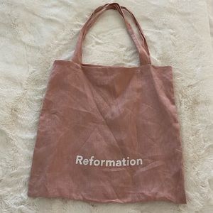 Pink & White Reformation Tote